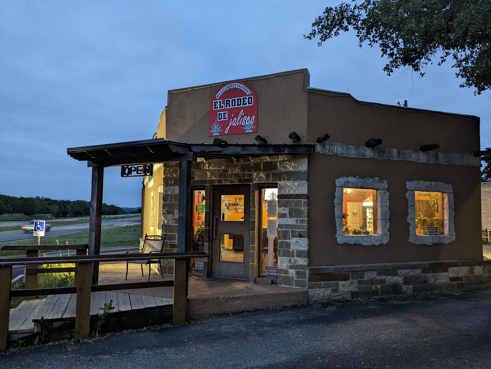 El Rodeo De Jalisco storefront lit up in the evening